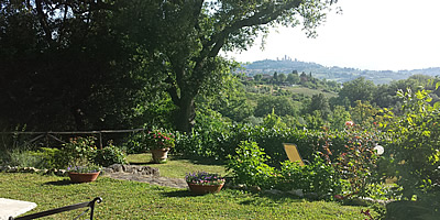 Panoramic garden over San Gimignano